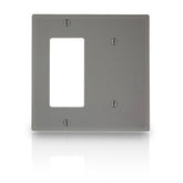 Leviton 80708 Commercial Grade Nylon Wallplates 2-Gang 1-Blank 1-Decora